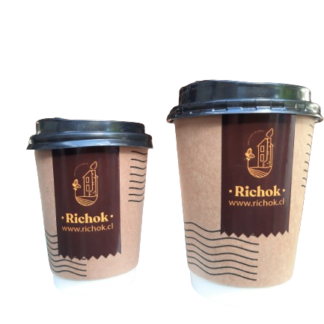 Vaso desechable Richok doble capa con tapa