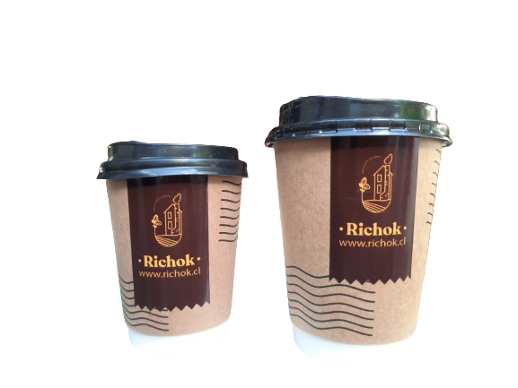 Vaso desechable Richok doble capa con tapa