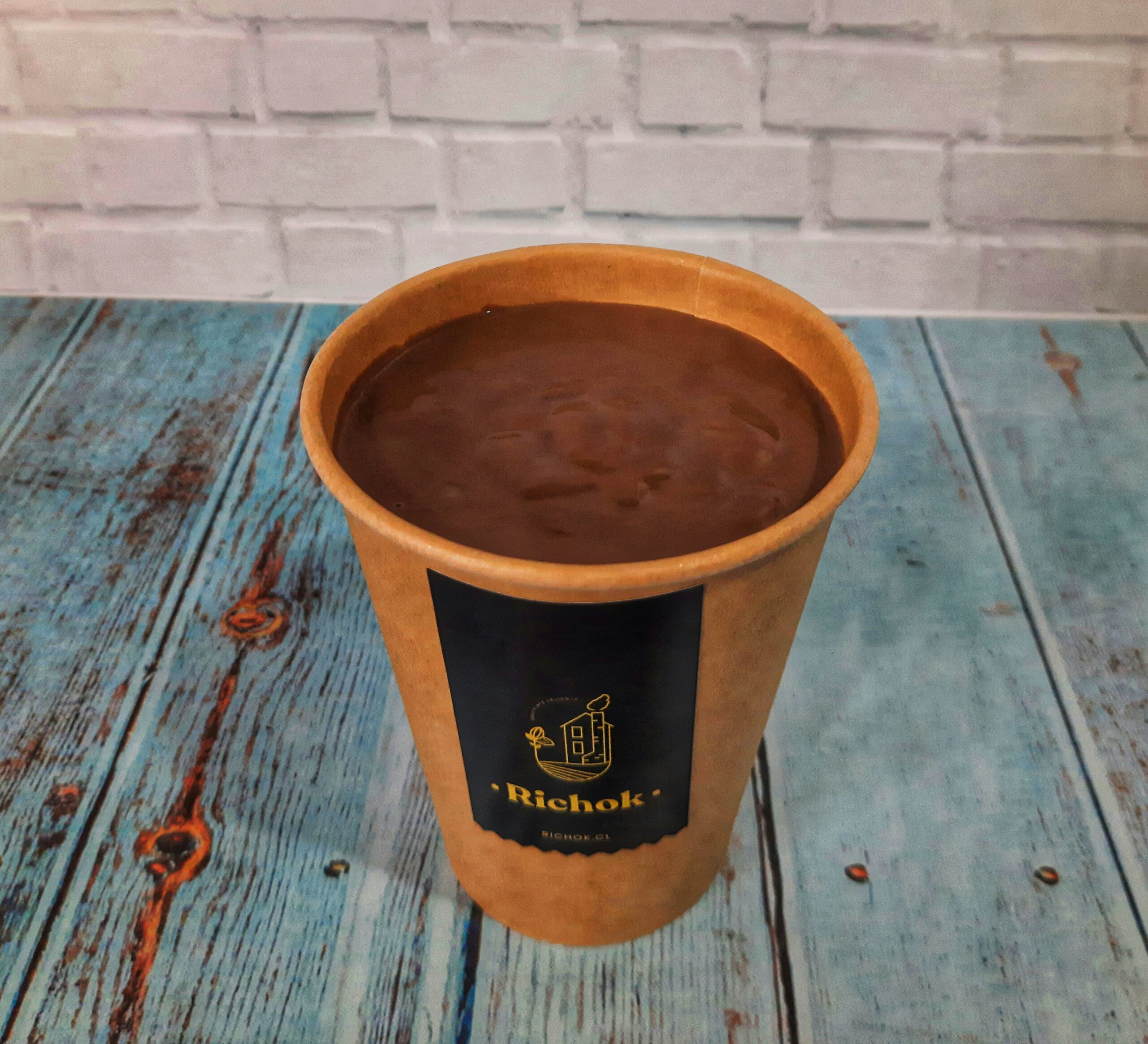 Producto, chocolate caliente espeso en base cacao al 100%